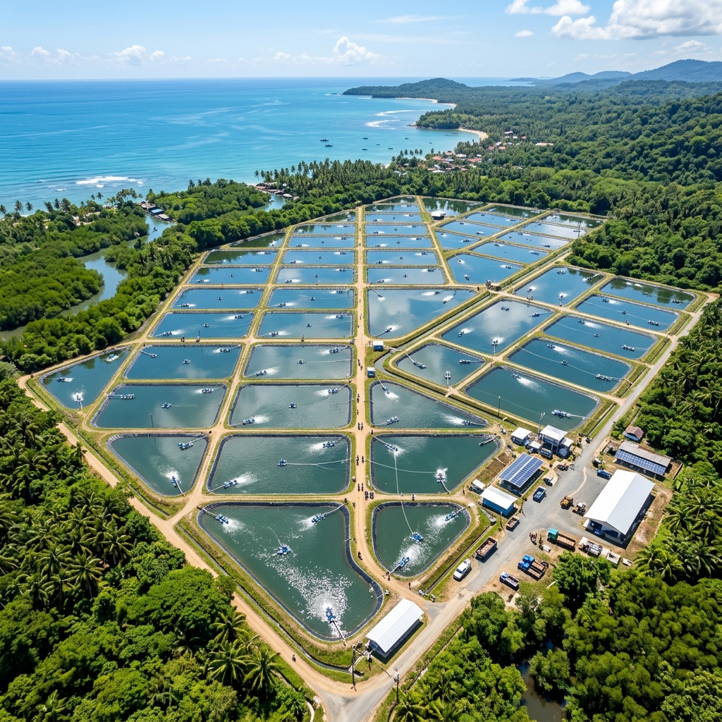 Modern land-based shrimp aquaculture farm for Vannamei and Ornamental Shrimp